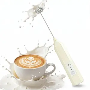 Milk Frother Rechargeable Handheld Electric Whisk Coffee Frother Mixer 3 Speed Adjustable Foam Maker Blender for Coffee Matcha Latte Cappuccino Hot Chocolate Portable Powerful Easy to Clean - coffee tool Cream Espresso Tools