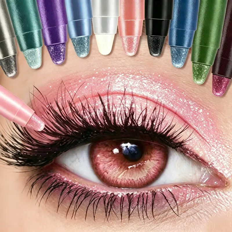 10 Color Eyeshadow Pencil Complimentary Pen Sharpener Makeup Matte Sweat Resistant High Shine Pearl Smoky Punk Goth Eyeshadow Pens Cosmetic,Birthdays gift, Mother's Day gift