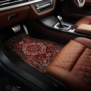 Moroccan Vintage Style Car Floor Mat, Multi-purpose Car Front & Rear Seat Protective Mat, Fashionable Durable Car Accessories for All Seasons