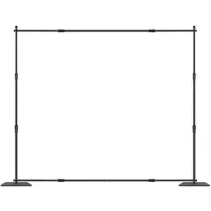 10ft x 10ft Pipe and Drape Kit, Heavy Duty Backdrop Stand with Carbon Steel Base, Adjustable Backdrop Support with 6 Clamps and A Carry Bag for Wedding, Party, Event, Photography, and Exhibition