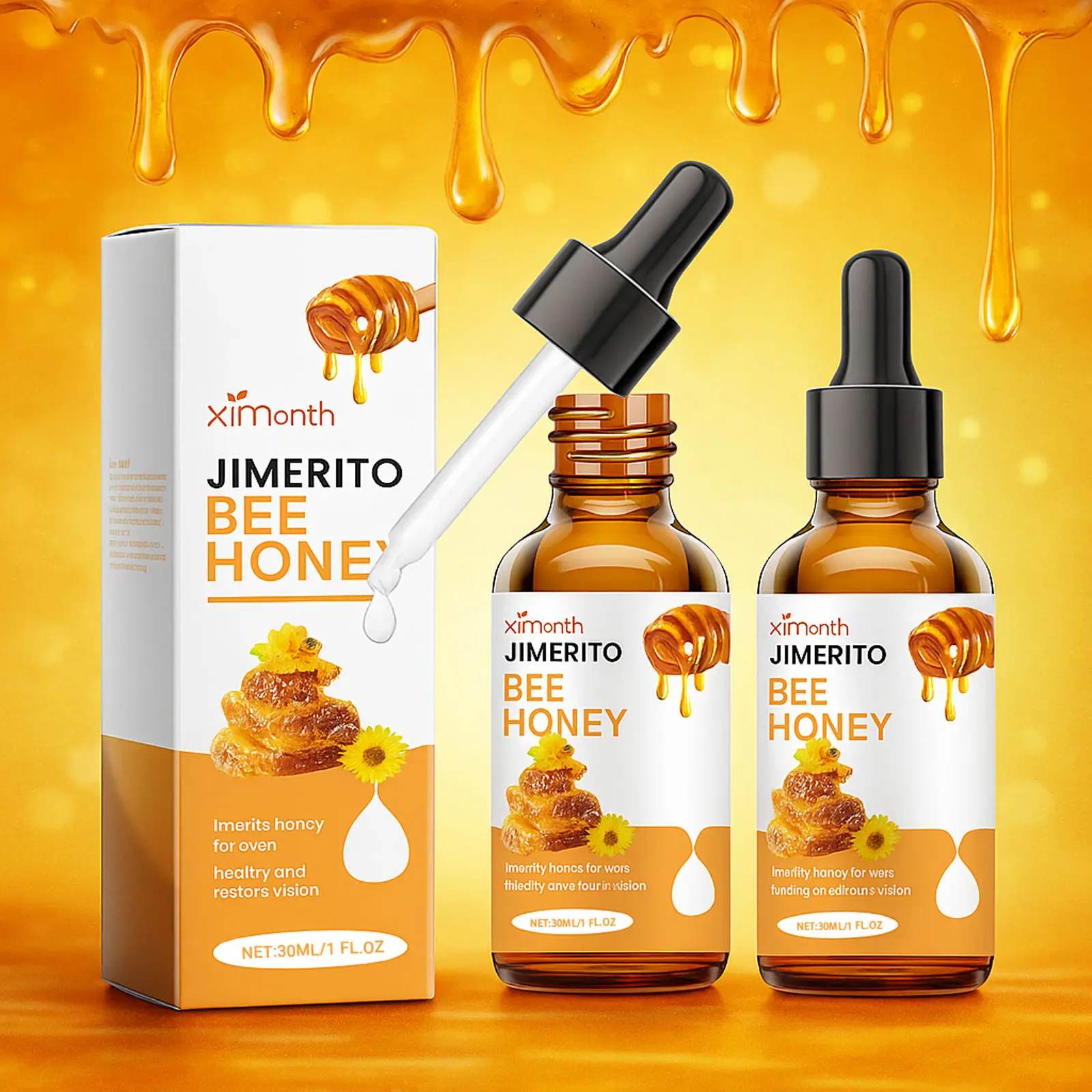 1/2 PCS Genuine Bee Honey Eye Serum 30mL 7 Days -Natural Plant-Based ,Eye hydration, Formulaf or Gentle Eye Care & DailyComfort,Unisex Soothing lash serum eye cream lash serum growth eyelash growth serum eye patches new peter thomas instant firm eye