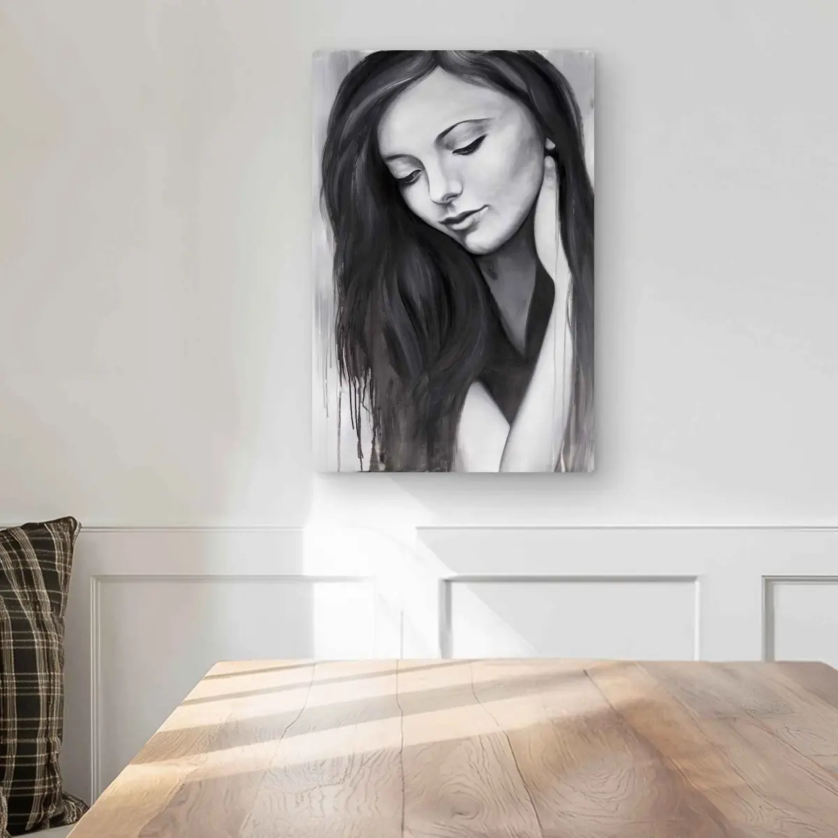 212 MAIN 12x18 in. Realistic Woman Portrait Aluminium Metal Photo Print - Artistic Unique Artwork, Decor Inspo Home Supplies, Inspirational Wall Decoration Gift for Home Aesthetic Enhancement