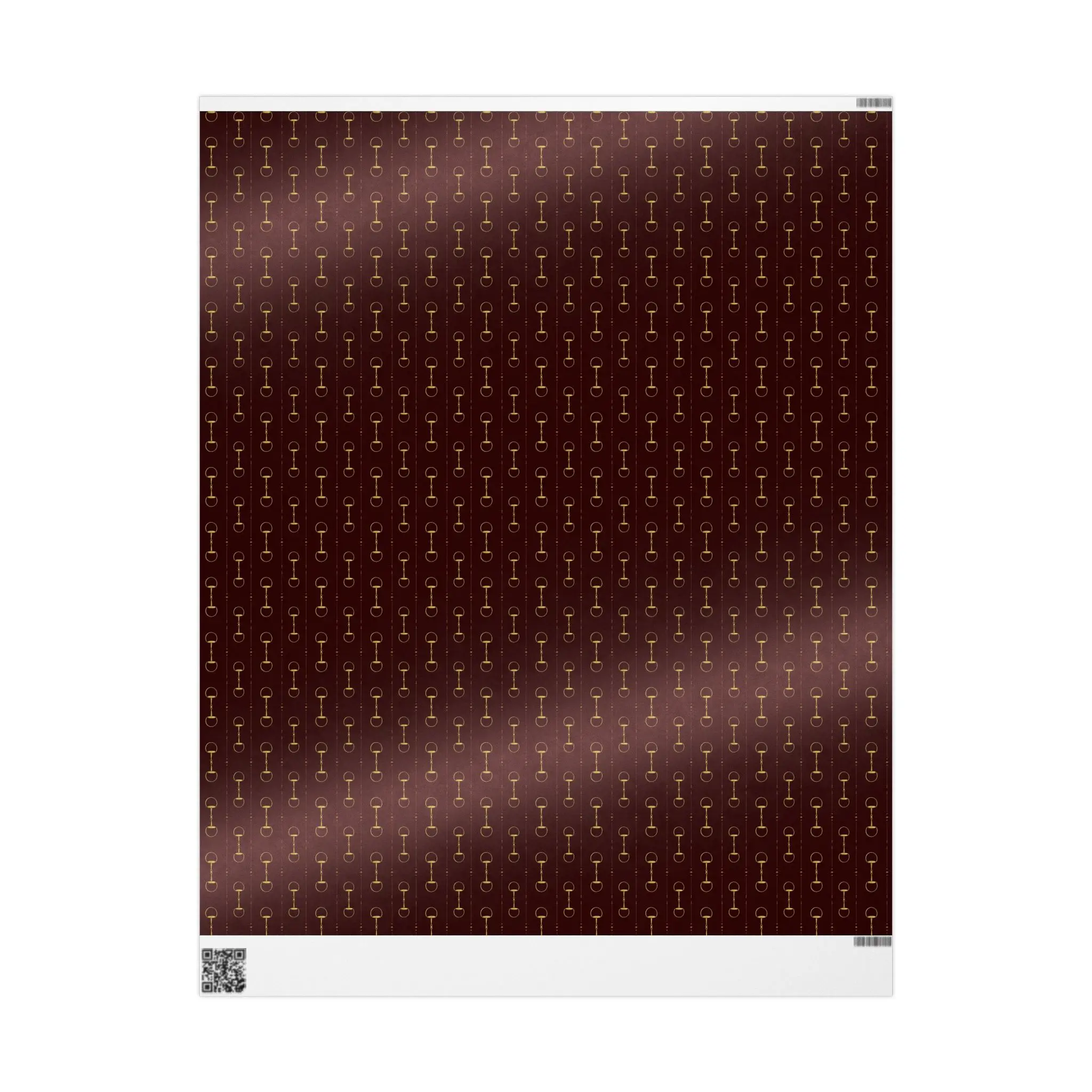 Brown & Gold Equestrian Print Wrapping Paper - Gloss/Matte Finish, Elegant Luxury Look Office Stationery for Wrap Gifts