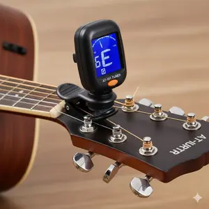 Portable Mini Clip-On Digital Tuner High Sensitivity for Guitar Bass Violin Ukulele Compact Camping Dorm Essential Easy Storage Outdoor Performance Tuning Tool Guitar Assisted Tool