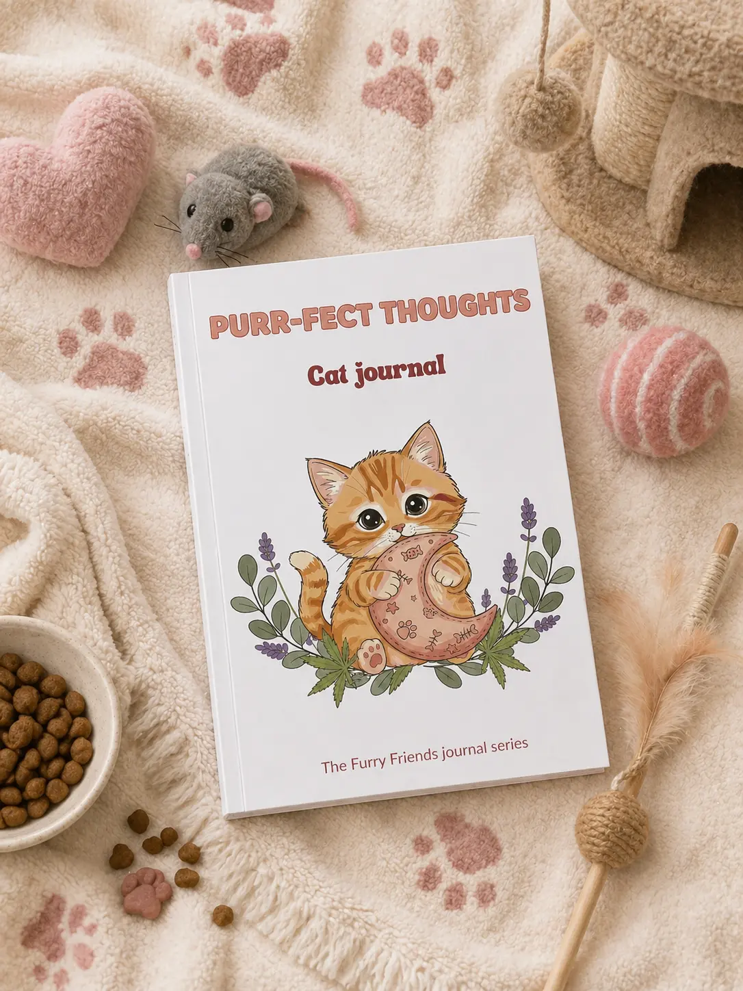 Purr-fect Thoughts™ Guided Cat Memory Book & Keepsake Guided Journal, Premium Softcover 6x9 in Archival Paper, Holiday Gifts for Cat Lovers (Office Stationery Notebook)