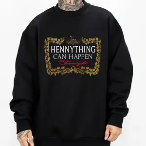 Hennything can happen Funny Quote Original Clothing Gangster Clothes Chicana Outfit Lowrider Style Unisex Hoodie Loose Fit Medium Heavy Cotton Blend True to Size Hoodie for Men & Women S-5XL Fabric Menswear Oversized Tops 291202
