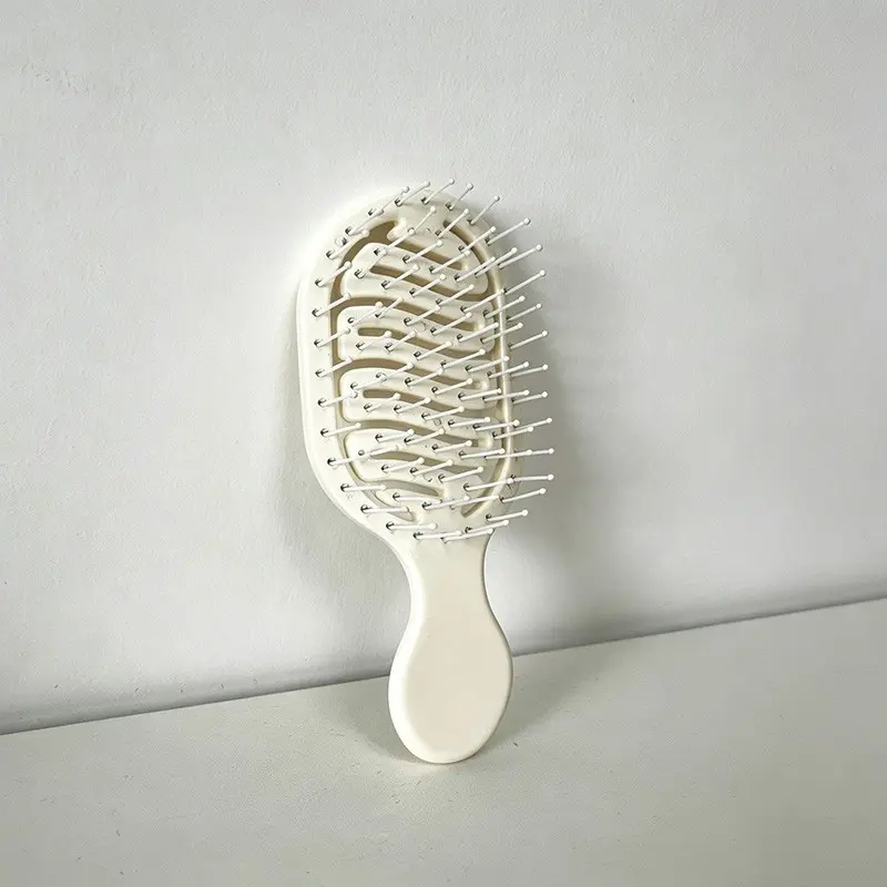1pc Mini Ivory White Hollow Portable Styling Comb, Mini Hair Brush, Hair Care Comb, Hair Tools, Travel Holiday Essentials, Edge Brush, Detangling Brushes, Curly Hair Brush, Styling Brush
