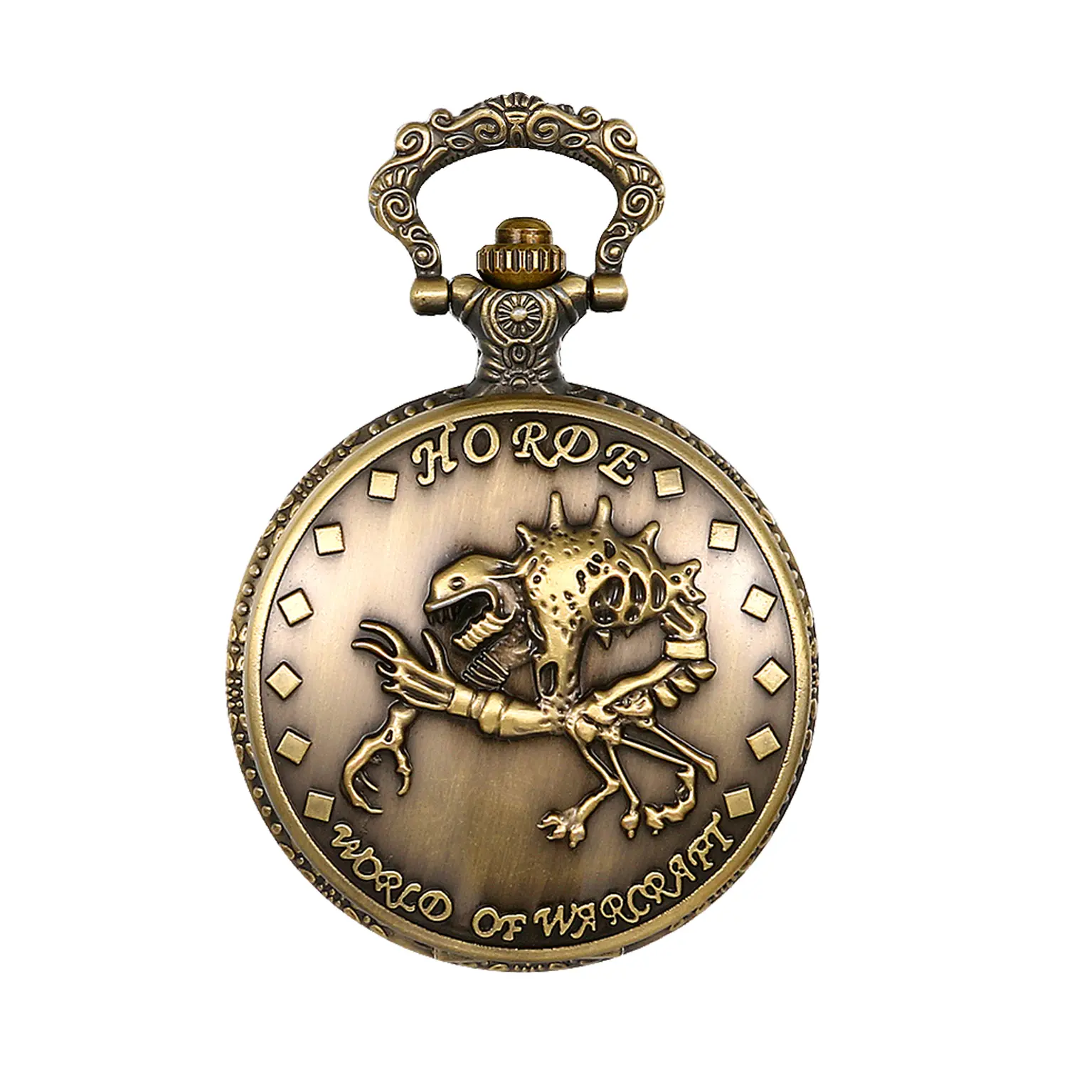 OIDEA Steampunk Pocket Watch, Gothic Skull Antique Bronze Fob Watch with 27.5" Necklace Chain and Quartz Movement, Gothic Gift in Box, Steampunk Pocket & Fob Watches