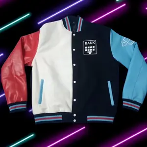 Multi colored go gang varsity jacket