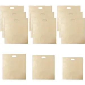 12 Pack Reusable Toaster Bags, Washable Heat Resistant Non-Stick Toasted Sandwich Toastie Bags for Toaster Grill Oven Microwave & Grill, 3 Sizes: 16*16.5cm 16*18cm 17*19cm