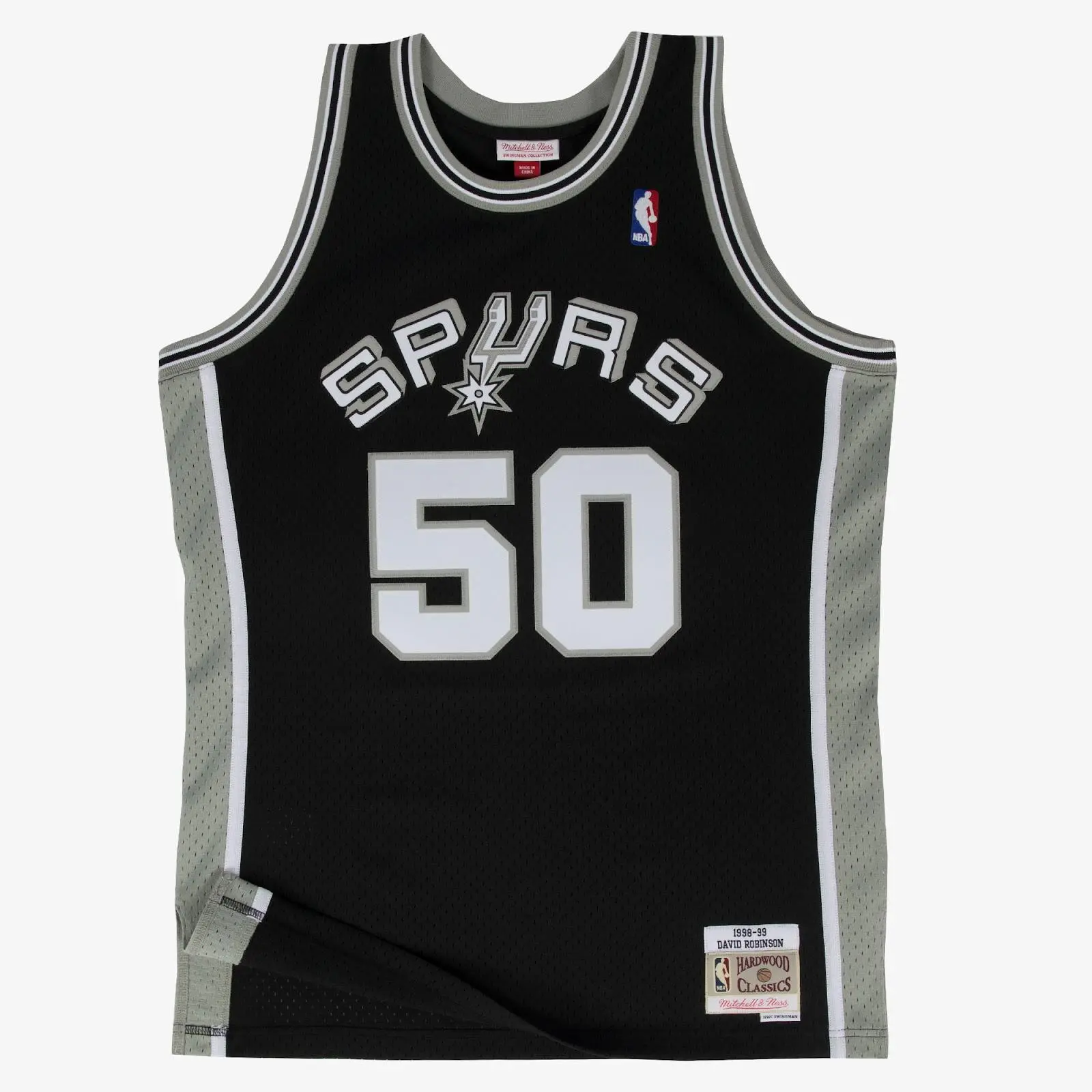 David Robinson San Antonio Spurs 1998-99 Black Swingman Player Jersey NBA Throwback Basketball Hardwood Classics Fan Gear Mitchell & Ness