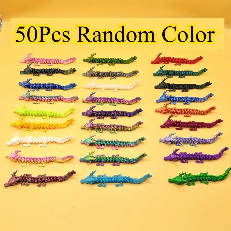 50 pcs assorted mini 3D series Chinese Dragon decorative ornaments — suitable for aquariums, miniature gardens, fairy garden settings, dollhouse decor, and more — ideal for home décor, office décor, car décor, and holiday gift decorations