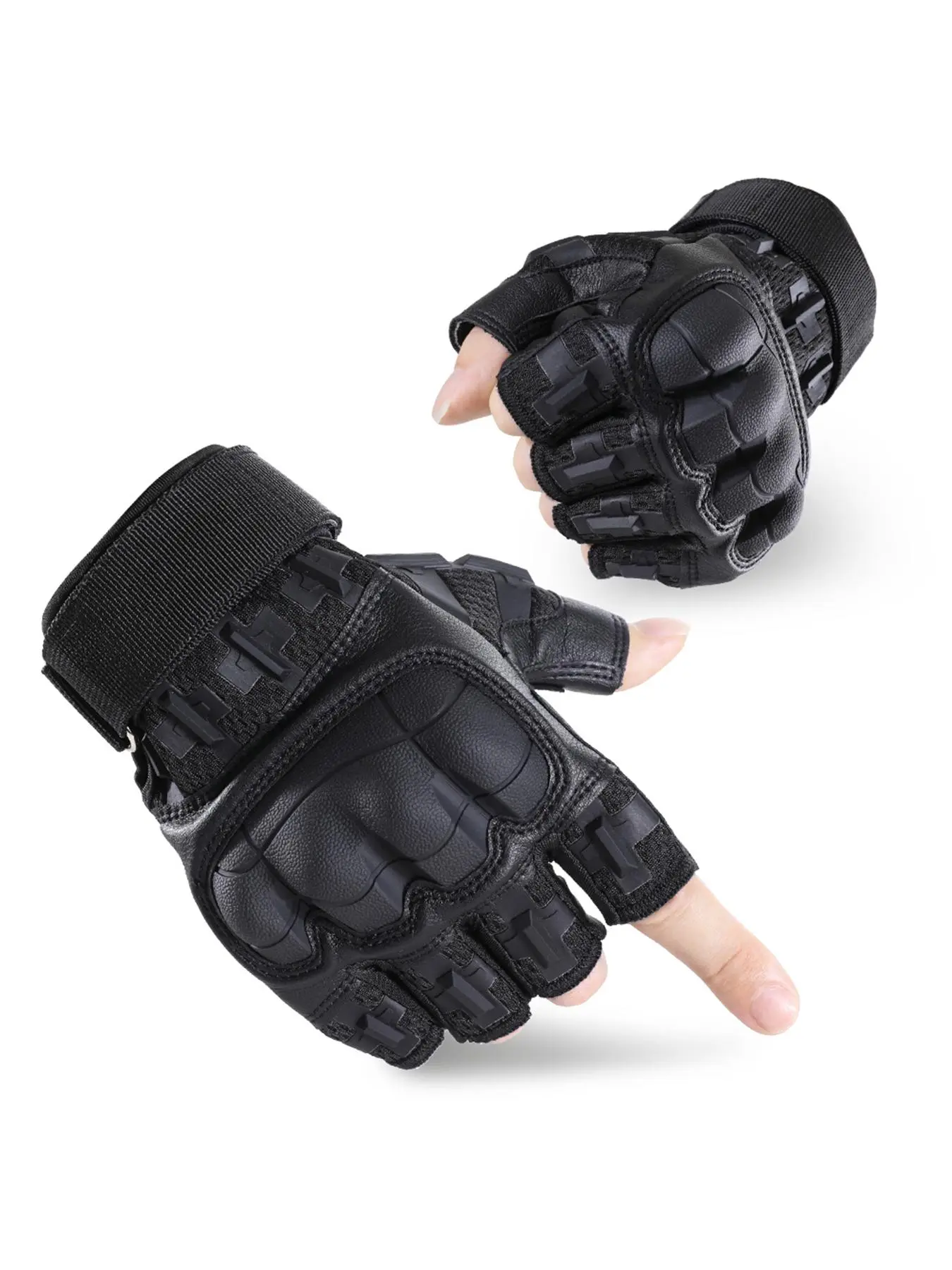 Outdoor Sports Camo Pattern Half Finger Gloves, Cycling Gloves, Fitness Accessory, Workout Accessories, Athletic Accessory, Anti-slip Wear-resistant Protective Gear for Men & Women, Adjustable Straps, Wrist Straps