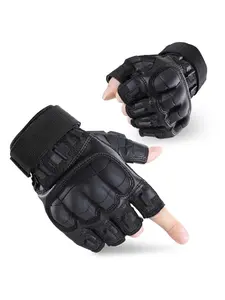 Outdoor Sports Camo Pattern Half Finger Gloves, Cycling Gloves, Anti-slip Wear-resistant Protective Gear for Men & Women, Adjustable Straps