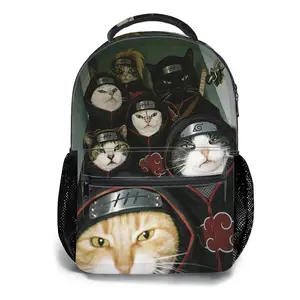 Men's and women's backpacksStudent Schoolbag Childrens Schoolbag High Quality Schoolbag Gift For Anime Akatsuki Cat Pattern Print Durable Fabric Lightweight Design For Kids Teens Daily Use School Travel 1 Piece