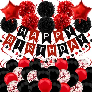 Black and Red Birthday Decorations
