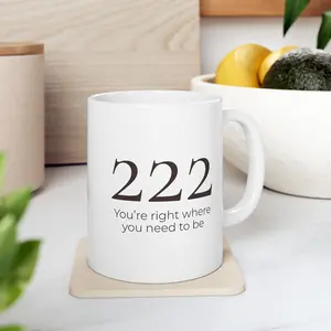 Angel Number 222 Mug • Balance & Harmony Coffee Cup • Trust the Process Mug • Angel Guide Gift • Raise Your Vibration™ Mug