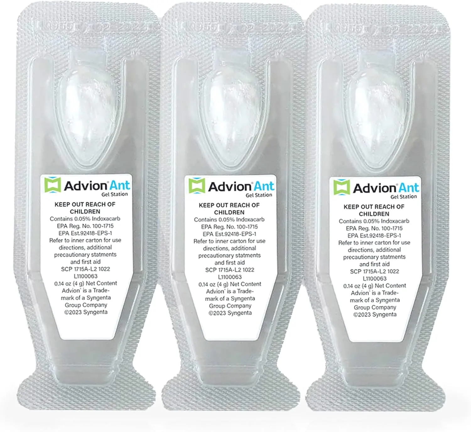 Syngenta Advion Ant Gel Station Insecticide, Ready-to-Use Gel Bait with The Active Ingredient Indoxacarb, Ant Bait for Use Indoor and Outdoor, 1 Box (3 Total Stations)