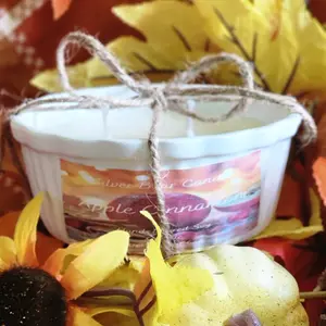 Hand-Poured six ounce two-wick Apple Cinnamon Pie Dish Candle