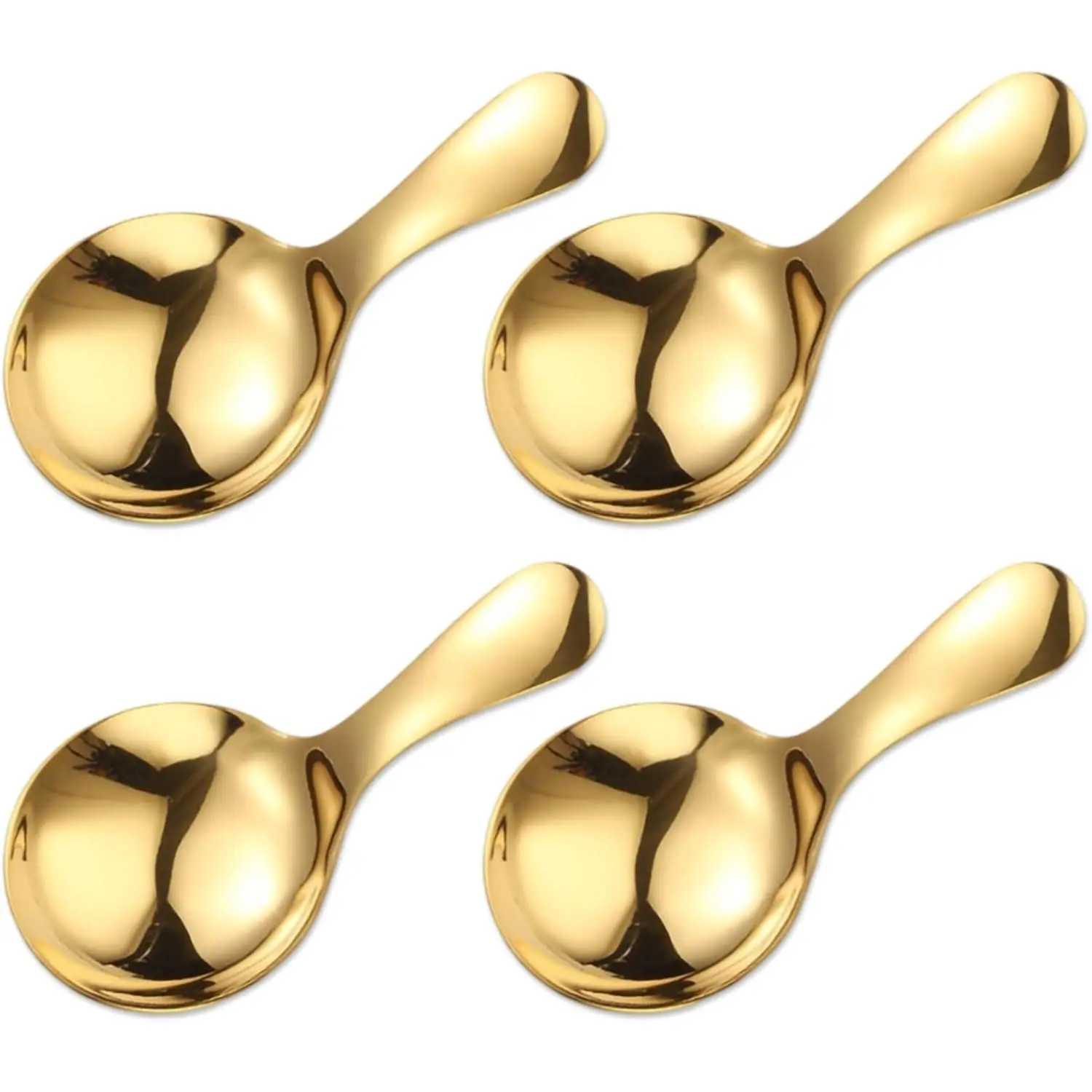 Mini Scoop Spoons 4PCS，Mini Scoops for Candy Small Scoops for Canisters Sugar Spoon Gold Ice Cream Scoop for Small Coffee Scoops for Candy Buffet Condiments Dessert(Gold)