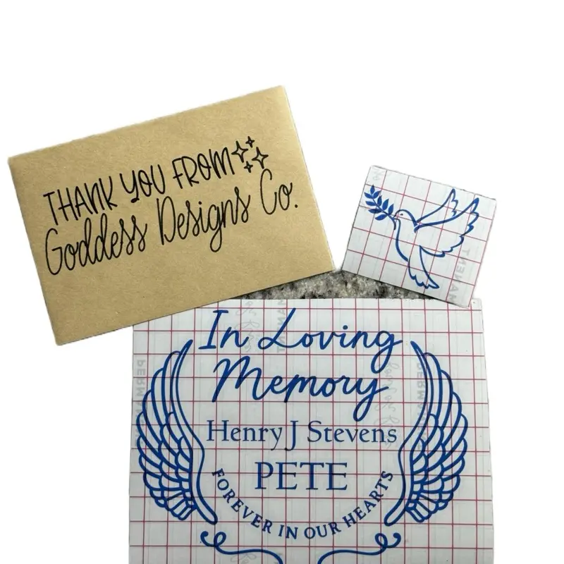 Goddess Designs Co. In Loving Memory Decals Customizable with Angel Wings and Dove Design for Personalized Memorial Gifts