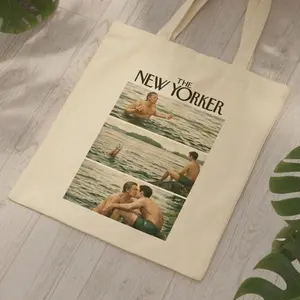 Heated Rivalry Scene Art Tote Bag, The New Yorker Shane Hollander, Ilya Rozanov Fandom, Hockey LGBT Merch, Gay Scene, Bookish, Gift for Romance, Reading Book Tote