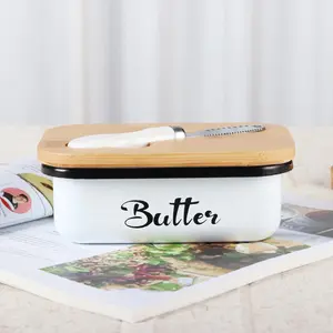 Butter Dish with Bamboo Lid & Butter Knife, Simple Kitchen Butter Storage Box, Household Food Container for Home, Kitchen Gadgets, Kitchen Accessories for 2024