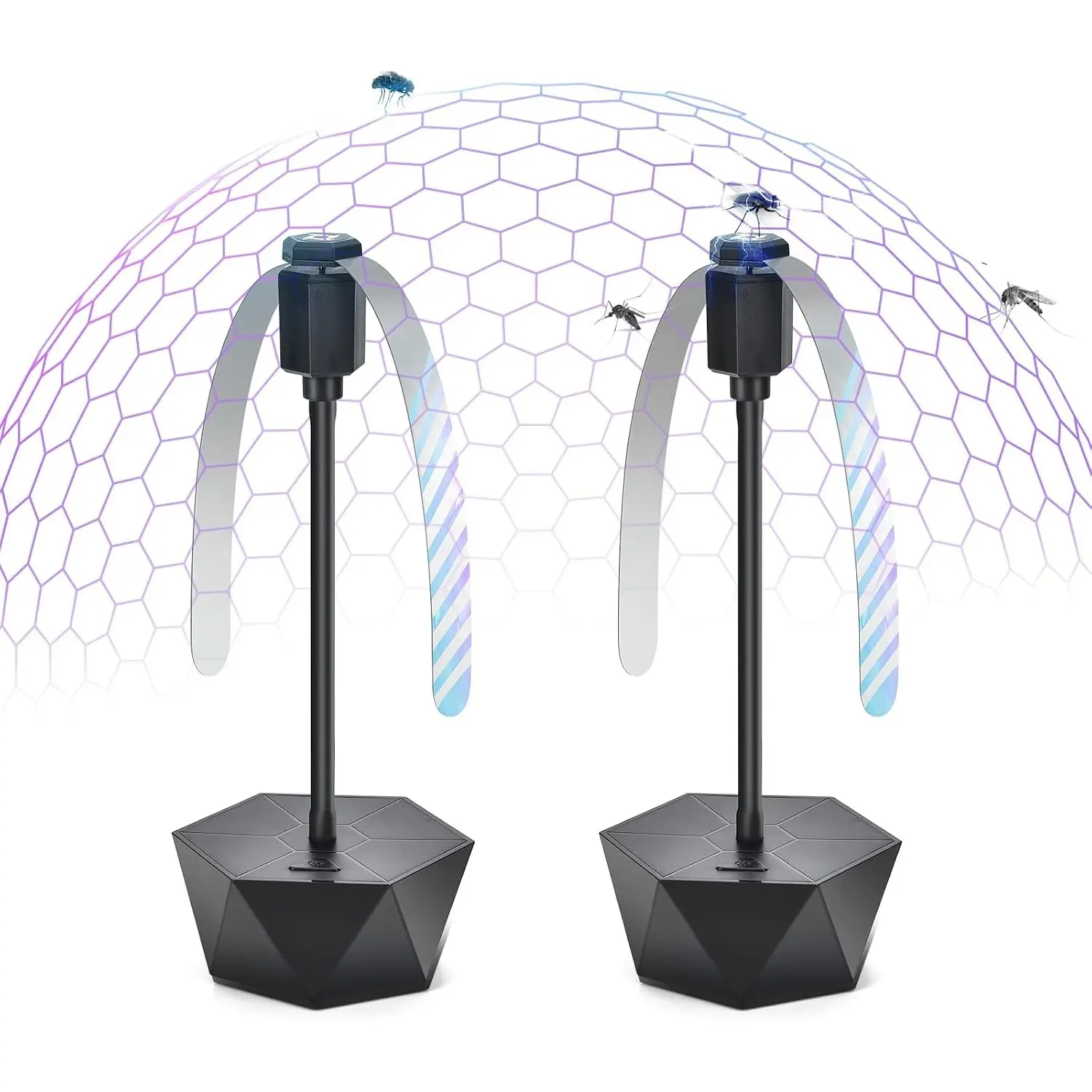 Fly Bug Fans for Food Tables, Fly Control Spinner Table Top Keep Flies Away from Patio Picnic Party Restaurant Kitchen Camping and BBQ