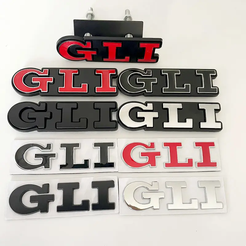 3D Metal Universal Car Letters Sticker Decals - VW GLI Logo Badge for Golf, Bora, Jetta MK4, MK5, MK6, MK7 Vehicle Exterior Decoration (Fits Rear Trunk, Front Grill), Universal Car Sticker