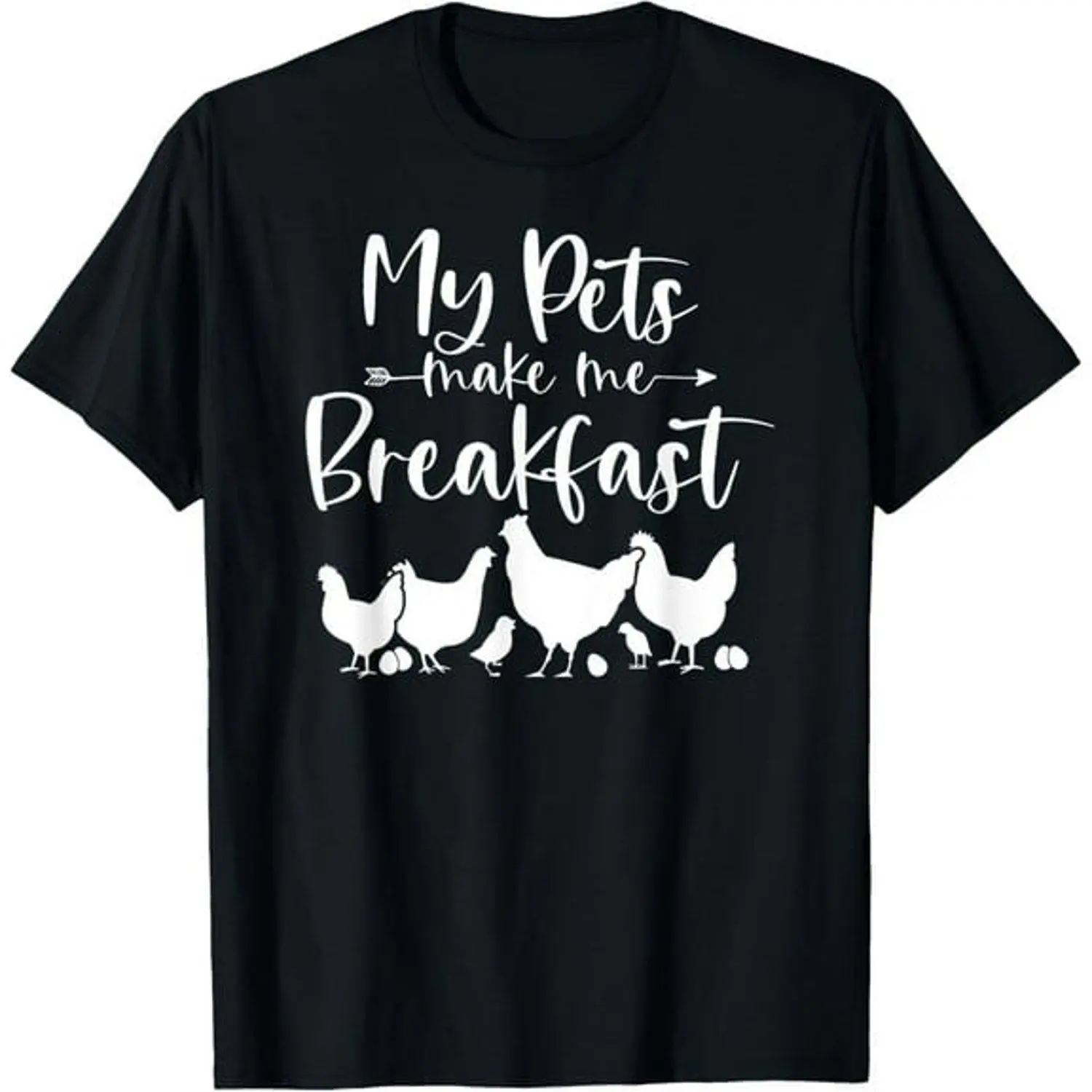 Women's Short-Sleeve Crew Neck Graphic Print T-Shirt, Rustic Farm Humor Funny Chicken Farm Egg Farmer Novelty Unisex Casual Tee