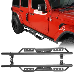 Hooke Road Side Steps Running Boards For 2018-2026 Jeep Wrangler JL 4 Door