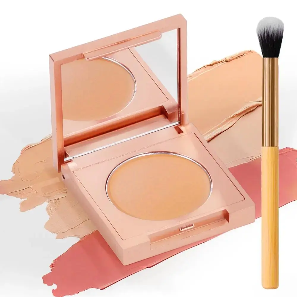 Colorful Clay CC Undereye Corrector Cosmetic with Brush - Under Eye Concealer, Facial Makeup, Dark Circle Coverage, Fatigue Eye Brightener, Matte Finish