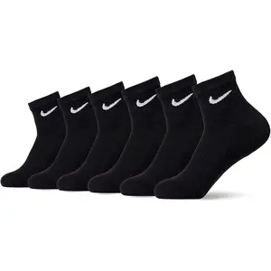 Nike Unisex Adult Everyday Cushioned Dri-FIT Ankle Socks (6-Pack) Mens and Womens Breathable Athletic Training Running Socks