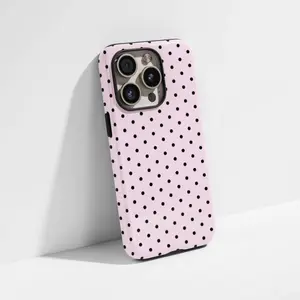 Cute Polka Dot Silicone iPhone Case Cover, Romantic Gift for Couples, Anti-Scratch Magnetic Design, Fits iPhone 11-17 Series, Elegant and Durable