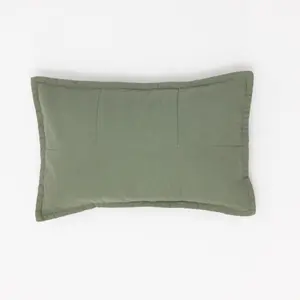 WildBird Linen Quilted Sham & Pillow for Toddlers - Lightweight Cushioned Cotton Blend Pillow with Removable Insert