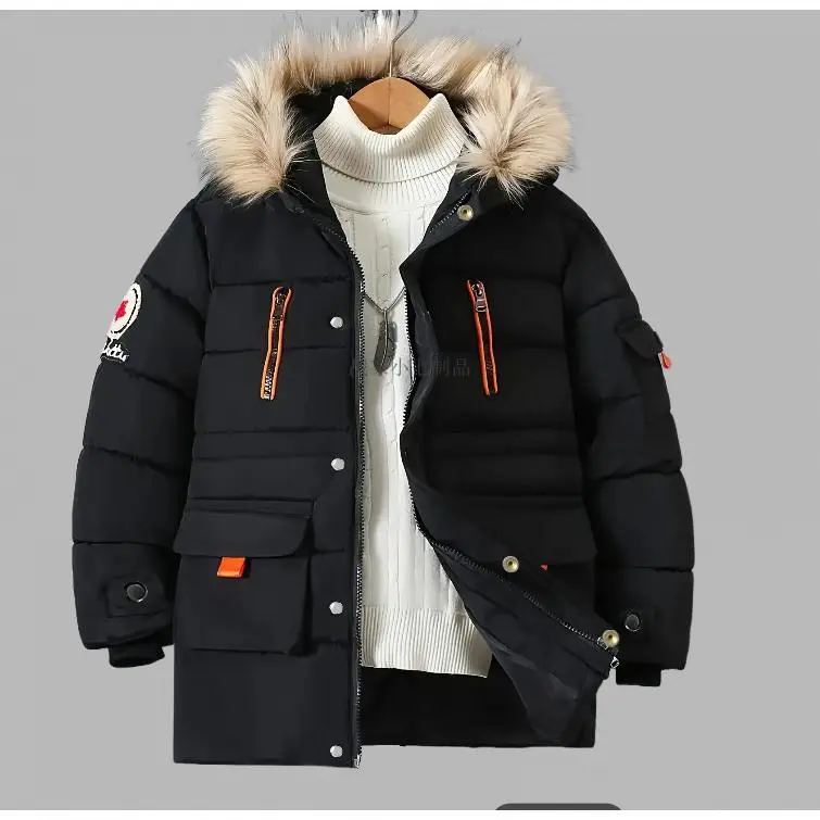 ❄️               6-12Y Boys' Winter Hooded Coat - -15 ℃               Thermal + Zipper+Snaps |               Formaldehyde-Free |               School/Playdates/Family
