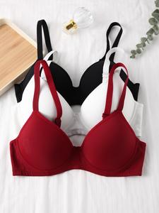 women's solid adjustable strap bra, soft comfortable underwire lingerie top, lingerie for all seasons, national day offers