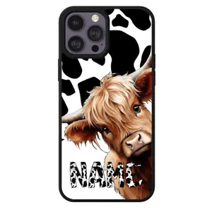 Custom Name Cow Print Phone Case  Accessories Durable Shockproof Protective Protection Protector