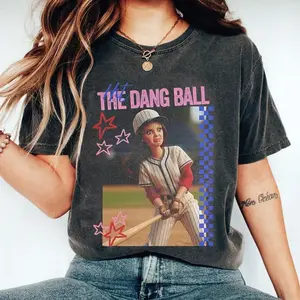 Hit The Dang Ball Baseball Shirt, Trendy Retro Game Day Season Tee, Doll Funny Ballfield Dark Shirt, aD26Lc9b C03