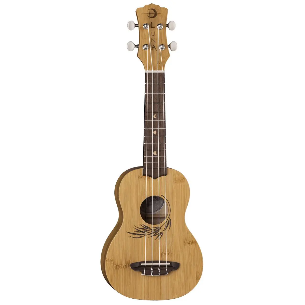 Luna Guitars 4-String Ukulele - Bamboo Body Ukulele (UKE Bamboo S), Music Play