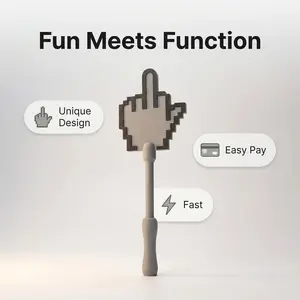 Pixel Art Vertical Middle Finger Contactless Payment Stick, Fun Inductive Payment Accessory for Hygienic Transactions, Easy Pay