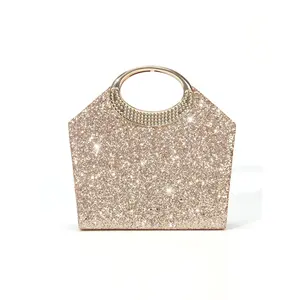 Elegant sequin evening bag for women, exquisite and stylish magnetic clasp handbag, casual versatile chain shoulder bag, fashionable party accessory bag, elegant square handbag