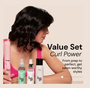 L'ANGE HAIR - Curl Power Value Set - Le Duo 2-in-1 360° Airflow Titanium Curling & Straightening Tool, Salt + Sea Texturizing Spray (4oz), Thermal Magique Heat & Humidity Tamer (4oz), Déjà Vu Dry Shampoo (3oz) Beauty Products (Plug-In Styling Set)