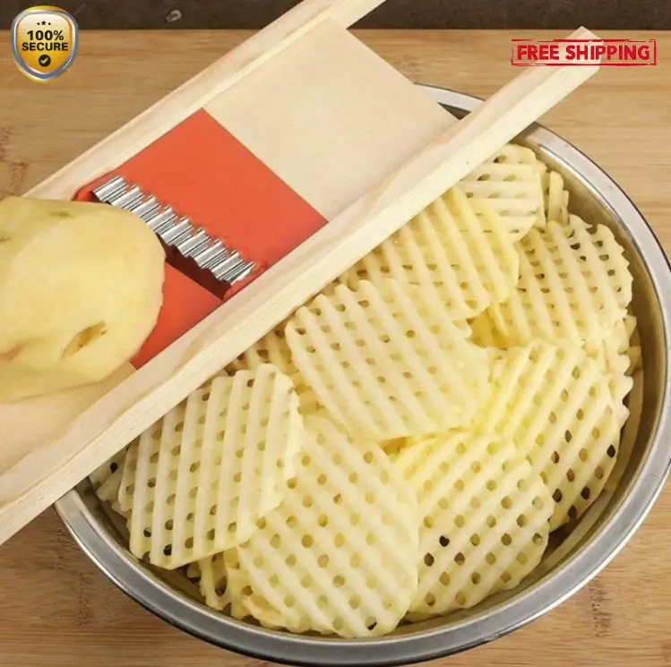 1PC Manual Potato Cutter - Wavy Veggie Slicer for Kitchen & Meal Prep - NEW