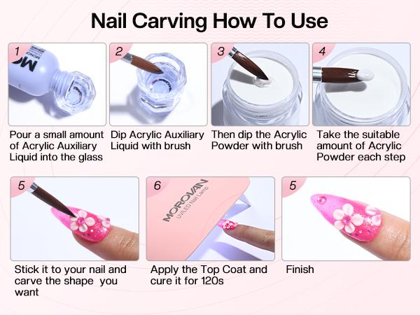 MOROVAN Acrylic Nail Blossom Kit with Everything: Elysium Series Professional Acrylic Set with UV Lamp, Nail Charms & Glitter Acrylic Powder, Complete Nail Starter Kit for Beginners