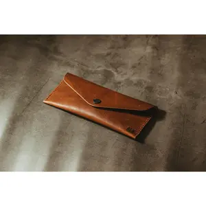 Leather Money Envelope - English Tan Harvest