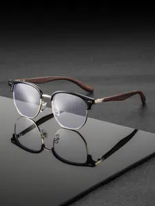 Men's Metal Square Rivet Glasses, Simple Artistic High-End Japanese Classic Small Lightweight Versatile Casual Fashion Eyewear