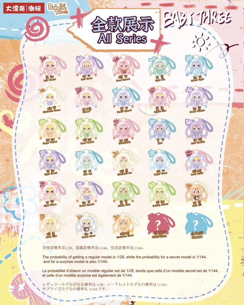 Baby three- Boite mystere de petits porte cles en