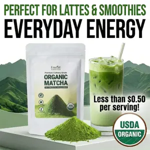 Emerail Organic Matcha Green Tea Powder | Premium Culinary Grade for Iced Milk Lattes, Smoothies & Baking | USDA Certified Pure Authentic Matcha | Metabolism Support & Smooth Energy Boost | Rich in Antioxidants & L-Theanine for Daily Routine