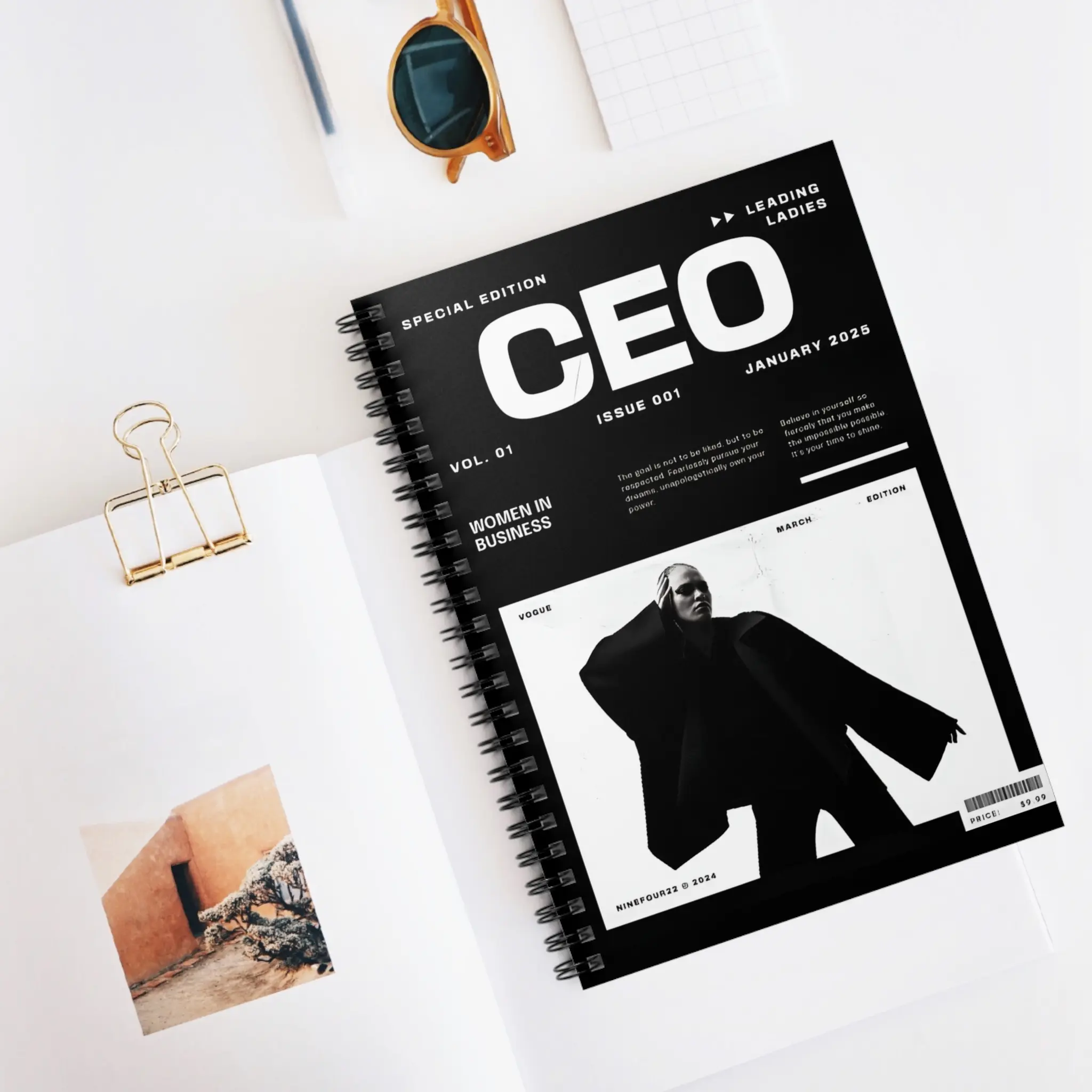 Female CEO Boss Spiral Notebook - Ruled Line, Businesswoman Planner, Professional Journal, Entrepreneur Notepad, Lady Boss Diary